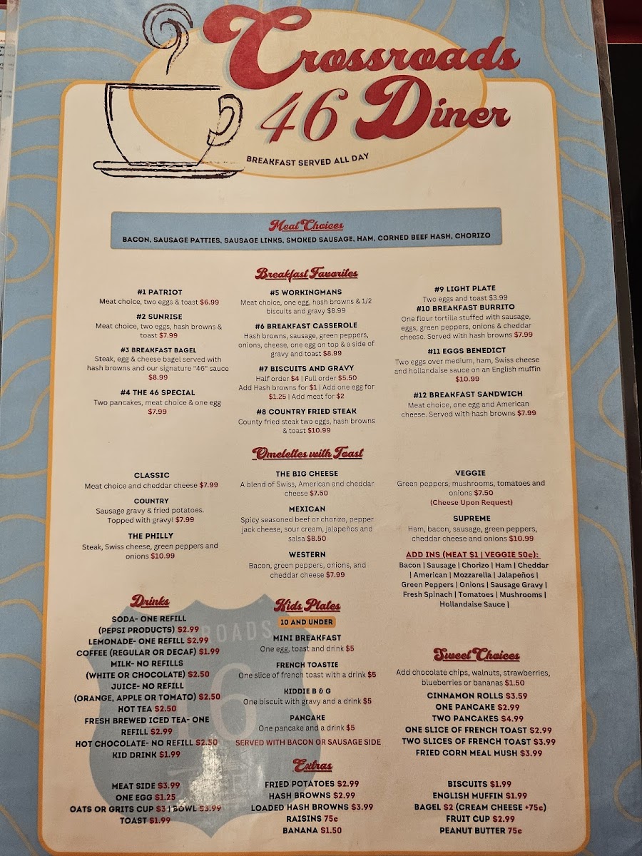 Crossroads 46 Diner Menu - Image 1