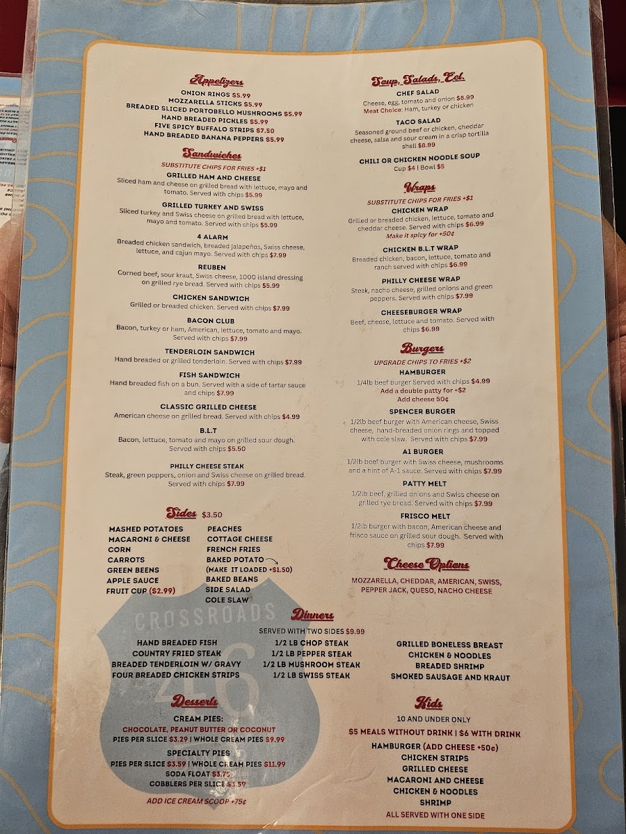 Crossroads 46 Diner Menu - Image 2