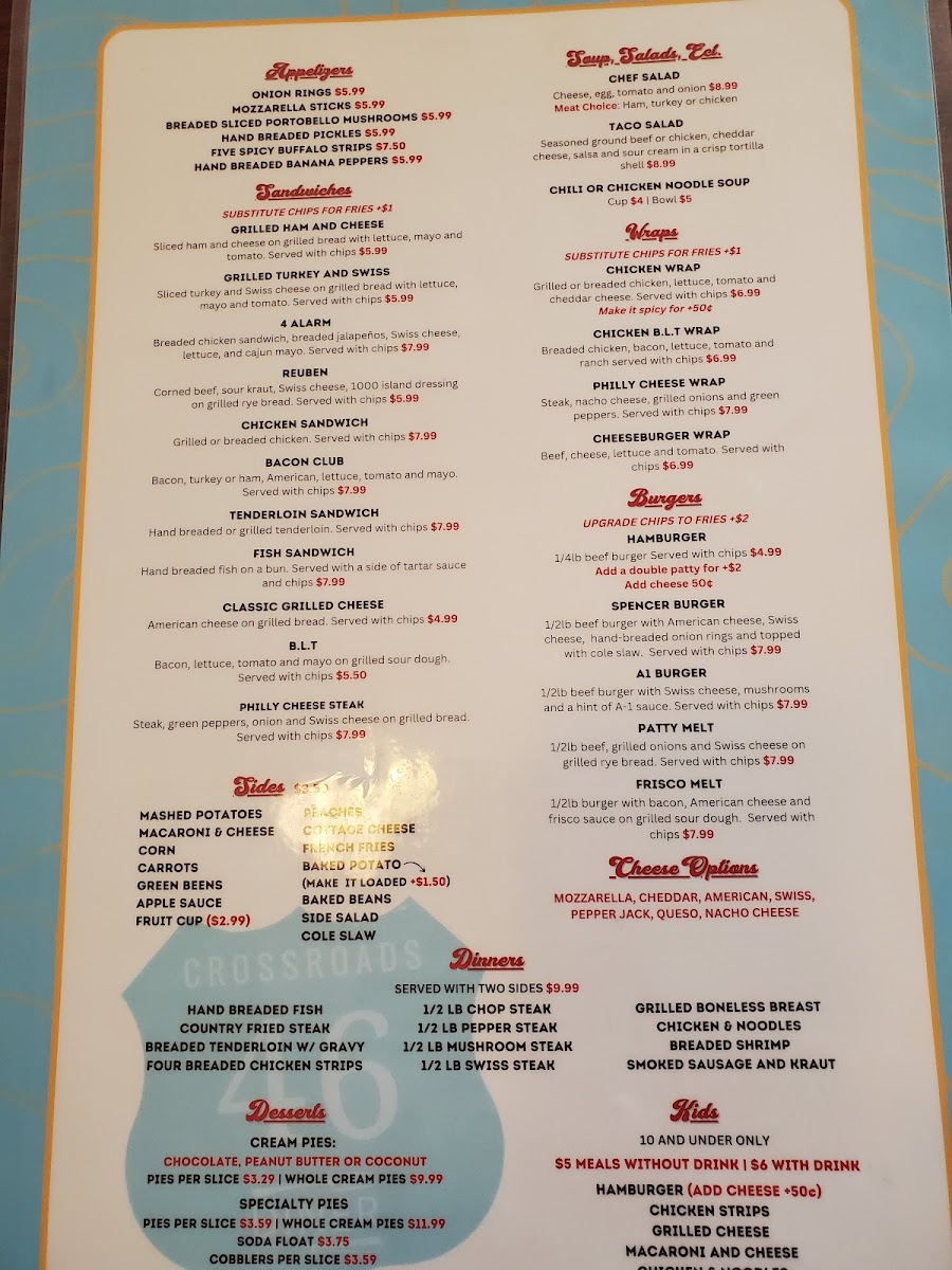 Crossroads 46 Diner Menu - Image 3