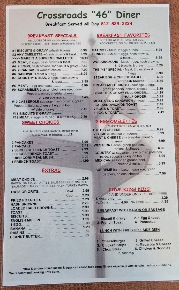 Crossroads 46 Diner Menu - Image 6